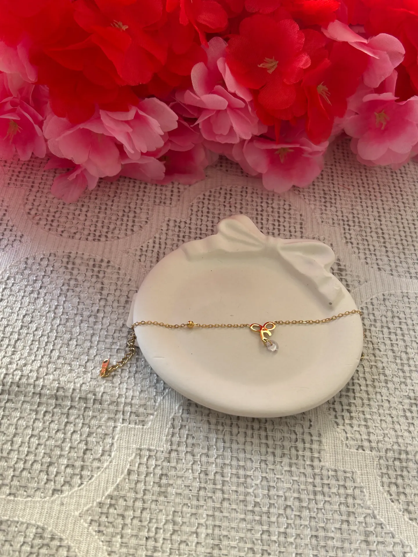 [CB-020] Dewdrop Bow Bracelet